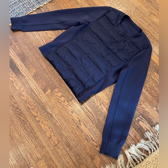 Lululemon Athletica Crew Down & Around Goose Down Quilted Sweatshirt Size 6 - Picture 13 of 14